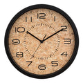 La Crosse Clock 12-inch Beige Felix Cork Silent Sweeping Quartz Analog Wall Clock, 404-3832