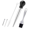 woxinda stainless steel silicone seasoning barbecue tool pump head with cleaning brush