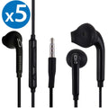 Samsung (5 Pack) OEM Wired 3.5mm White Headset with Microphone, Volume Control, and Call Answer End Button [EO-EG920BW] for Samsung Galaxy S6 Edge+ / S6 / S5, Galaxy Note 5/4 / Edge (Bulk Packaging)
