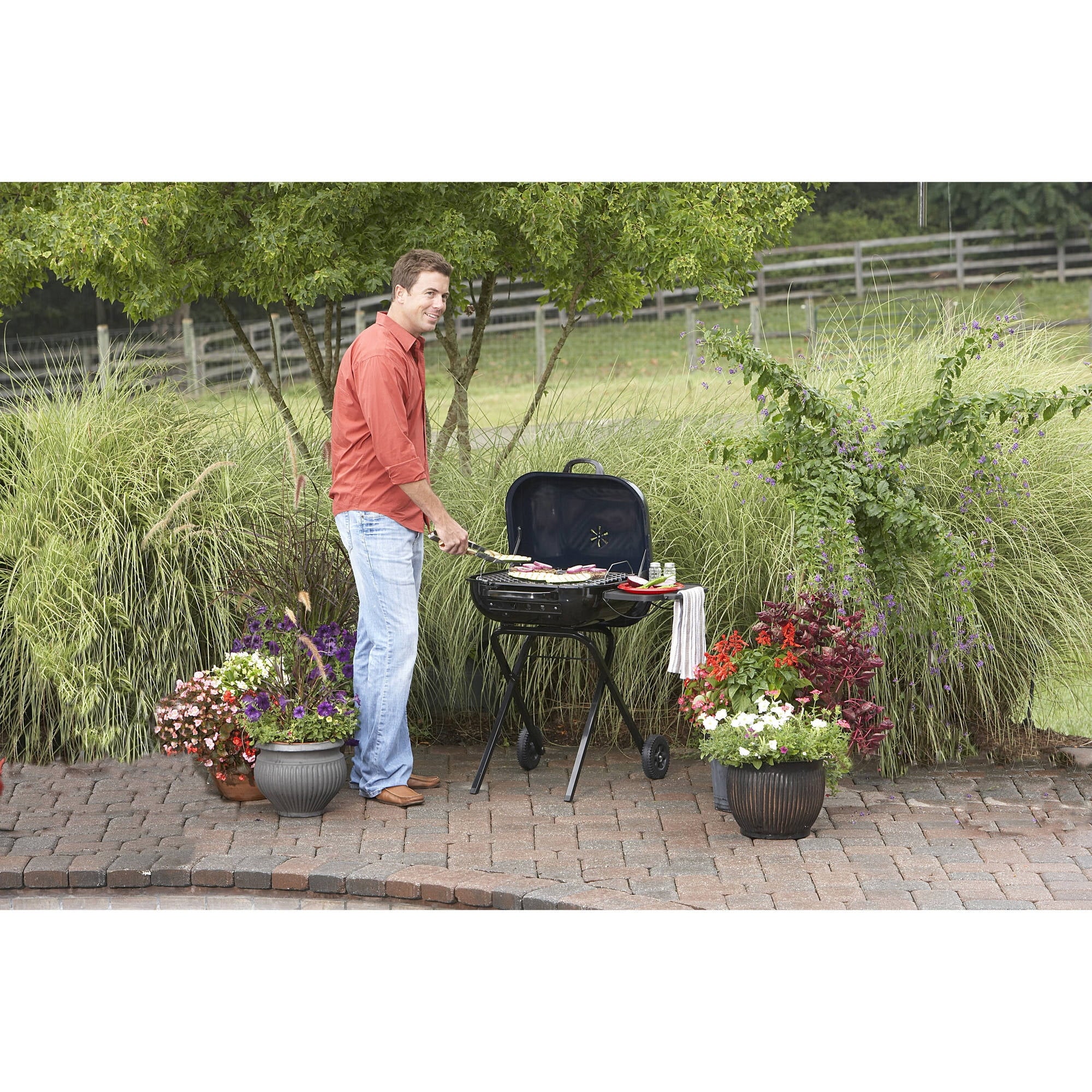 Aussie Walk-A-Bout Charcoal Grill with Table