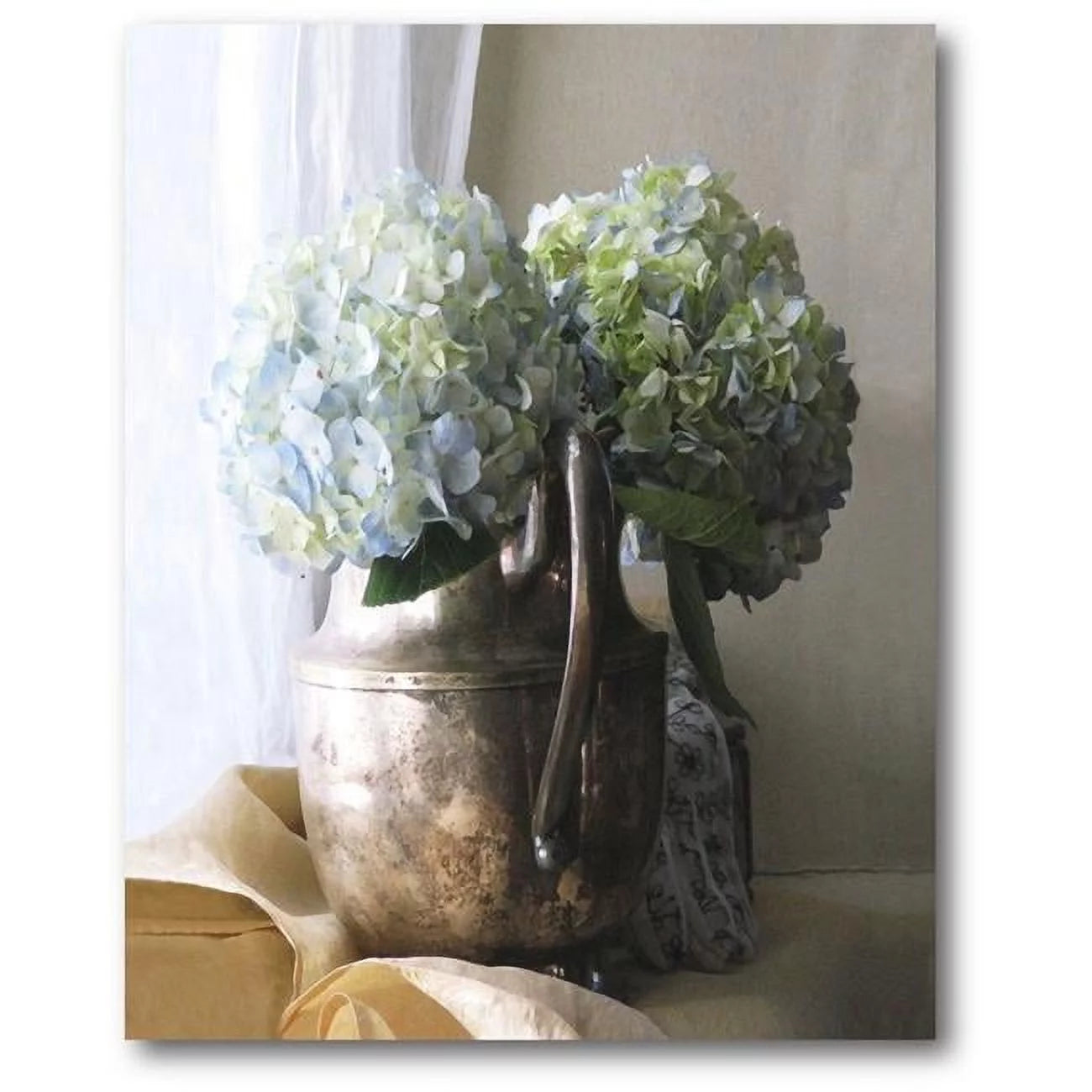 Courtside Market  16 x 20 in. Silver Picher with Hydrangeas Gallery-Wrapped Canvas Wall Art