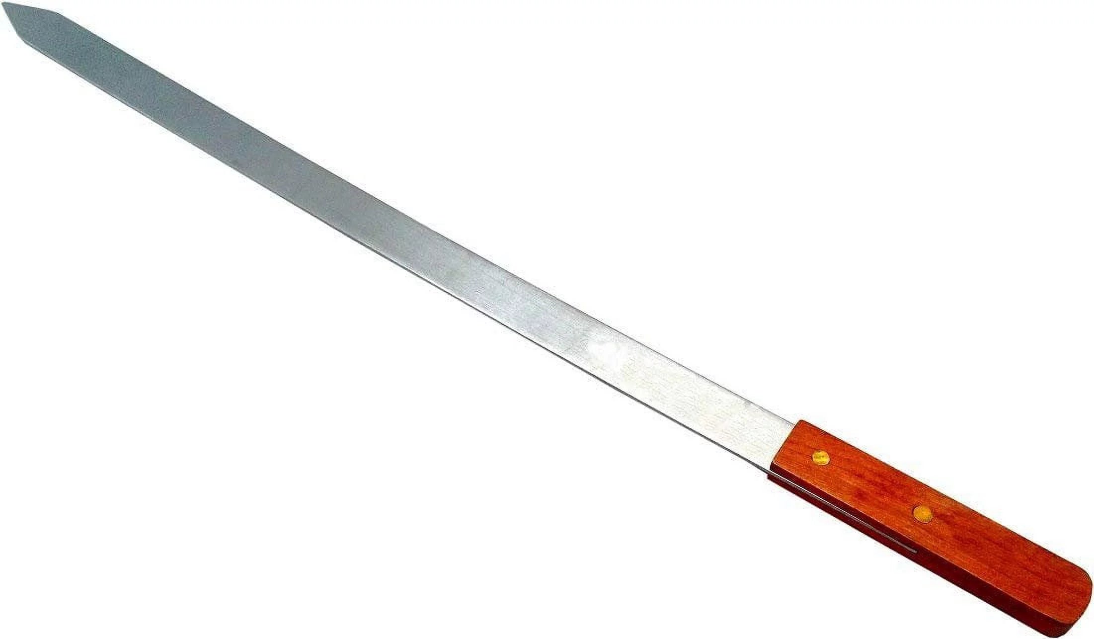 Set of 6 Large 27-Inch Stainless Steel Brazilian Barbecue Style BBQ Skewers for Shish Kebab Turkish Grills & Koubideh Brazilian Style BBQ - 27 Inch Long 1 Inch Wide 6 Pack, 1 Inch Wide Skewers
