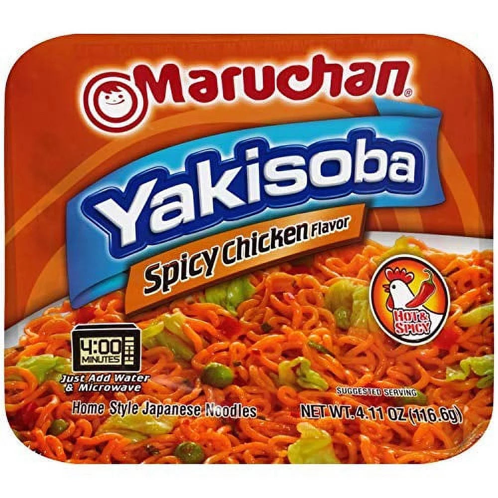 Maruchan Yakisoba Spicy Chicken Flavor, 4.11 Oz, Pack of 8