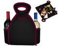 FlatBox Cheers LUNCH BAG With 2 Drink Holders, PLACEMAT, MACHINE WASHABLE Cooler Tote Bag, Unzips to a Placemat to Eat Clean anywhere