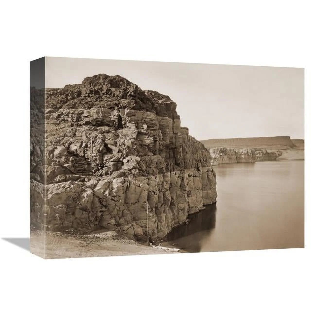 16 in. The Dalles, Extremes of High & Low Water, 92 ft., Head of the Dalles, Columbia River, Oregon, About 1883 Art Print - Carleton Watkins