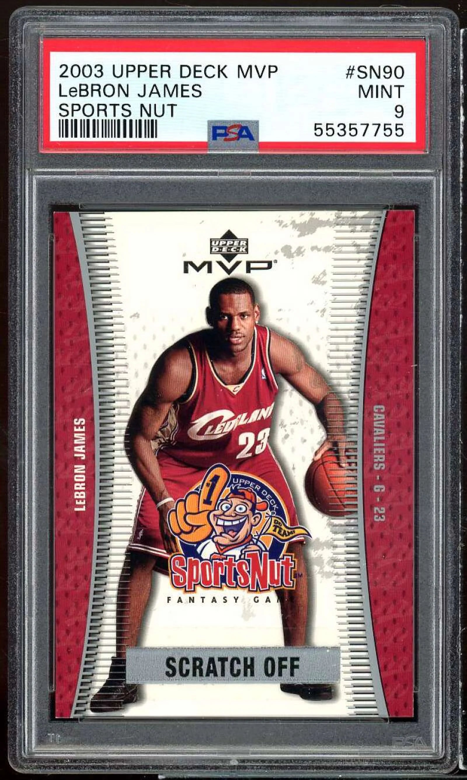 Lebron James Rookie Card 2003-04 Upper Deck MVP Sports Nut #SN90 PSA 9