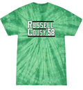 TIE-DYE Celtics Bill Russell Bob Cousy 58 T-shirt