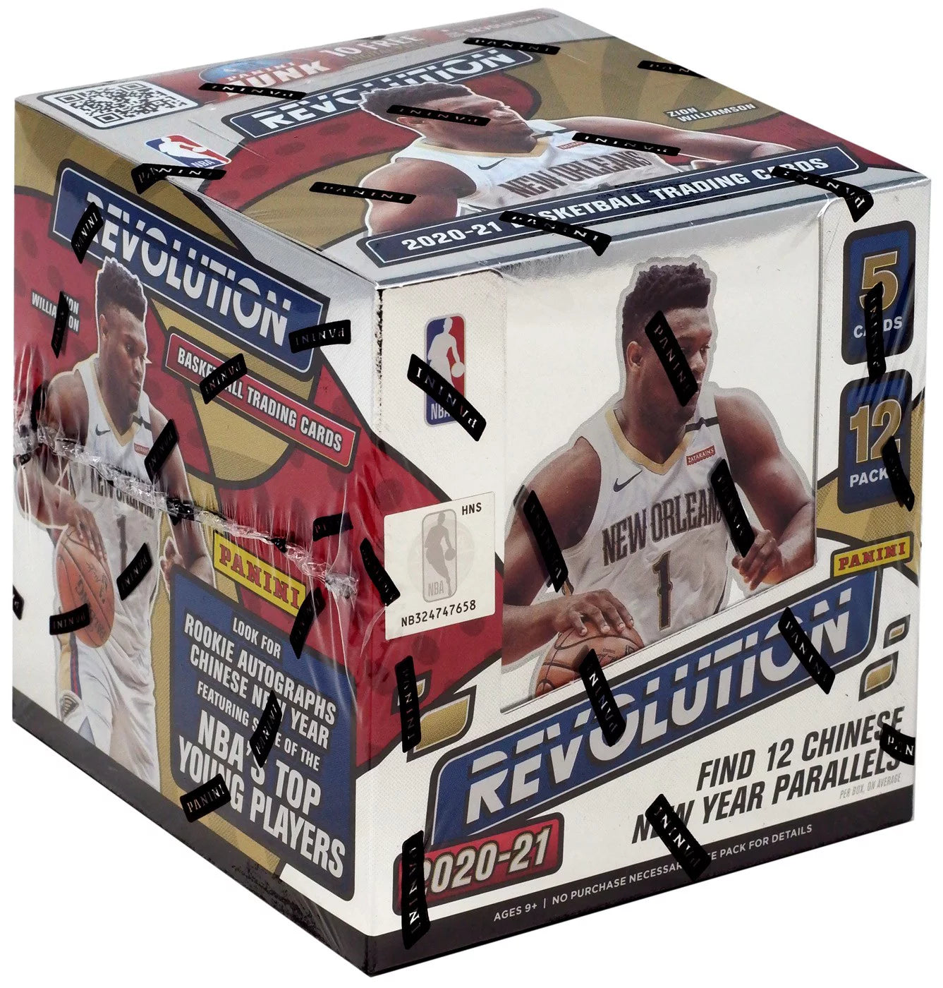 NBA Panini 2020-21 Revolution Chinese New Year Basketball Trading Card Box (12 Packs)