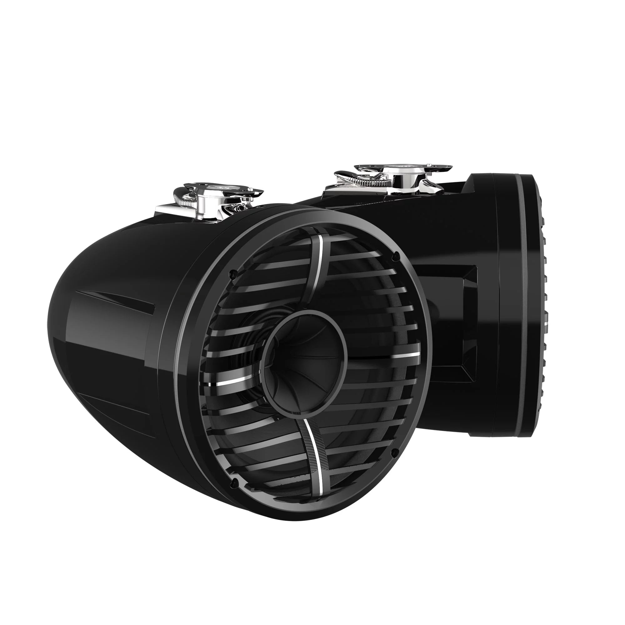 Wet Sounds REV 10 HD 10 Horn Loaded Compression Driver Tower Speakers with XW Grills & Swivel Surface Mounts, 300 Watts RMS, Black, Pair