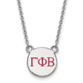 925 Sterling Silver Rh-plated LogoArt Gamma Phi Beta Sm Enl Pend With Necklace; for Adults and Teens; for Women and Men