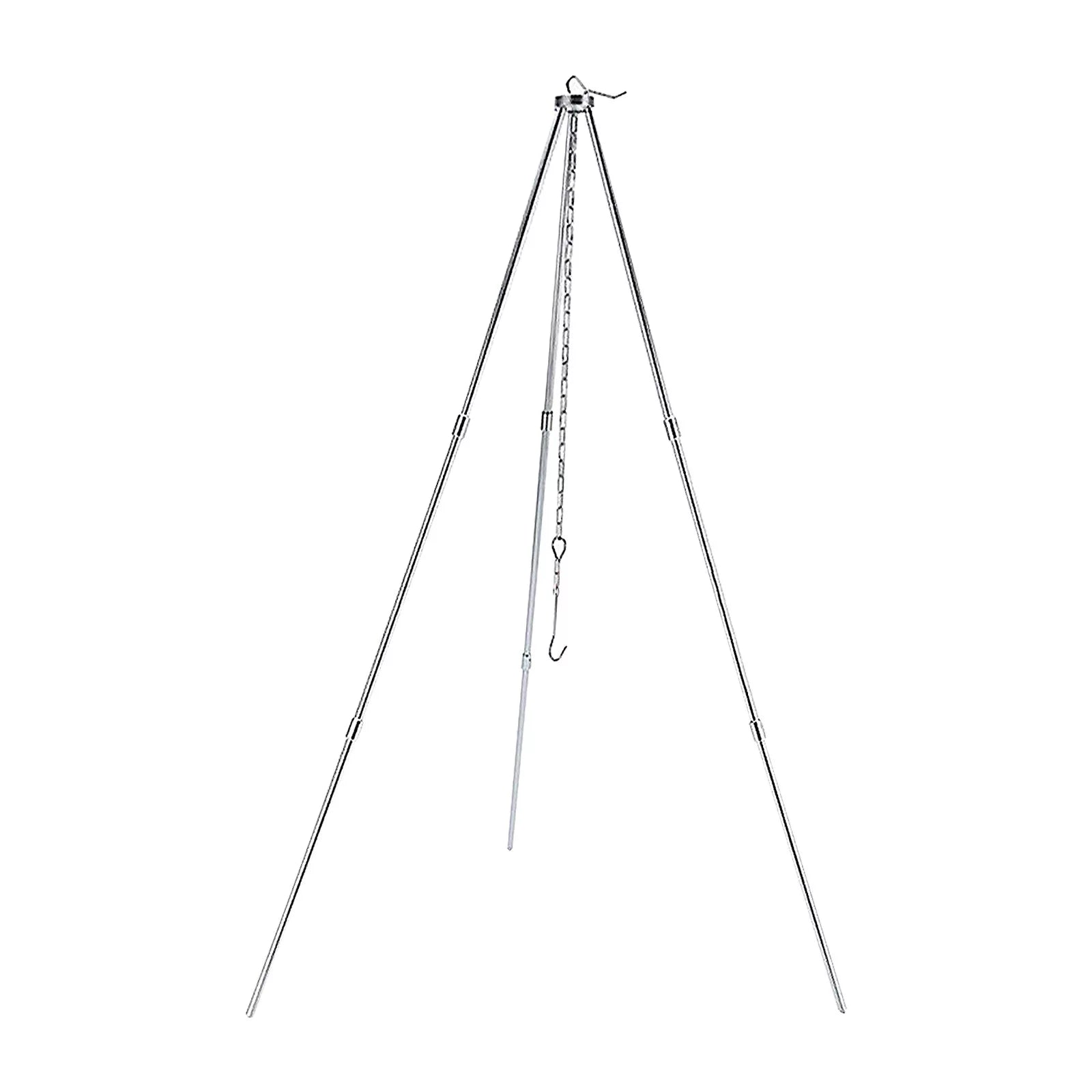 Yabuy Aluminum Alloy BBQ Tripod Frame with Chain and Hook, Portable Camping Tripod Stand