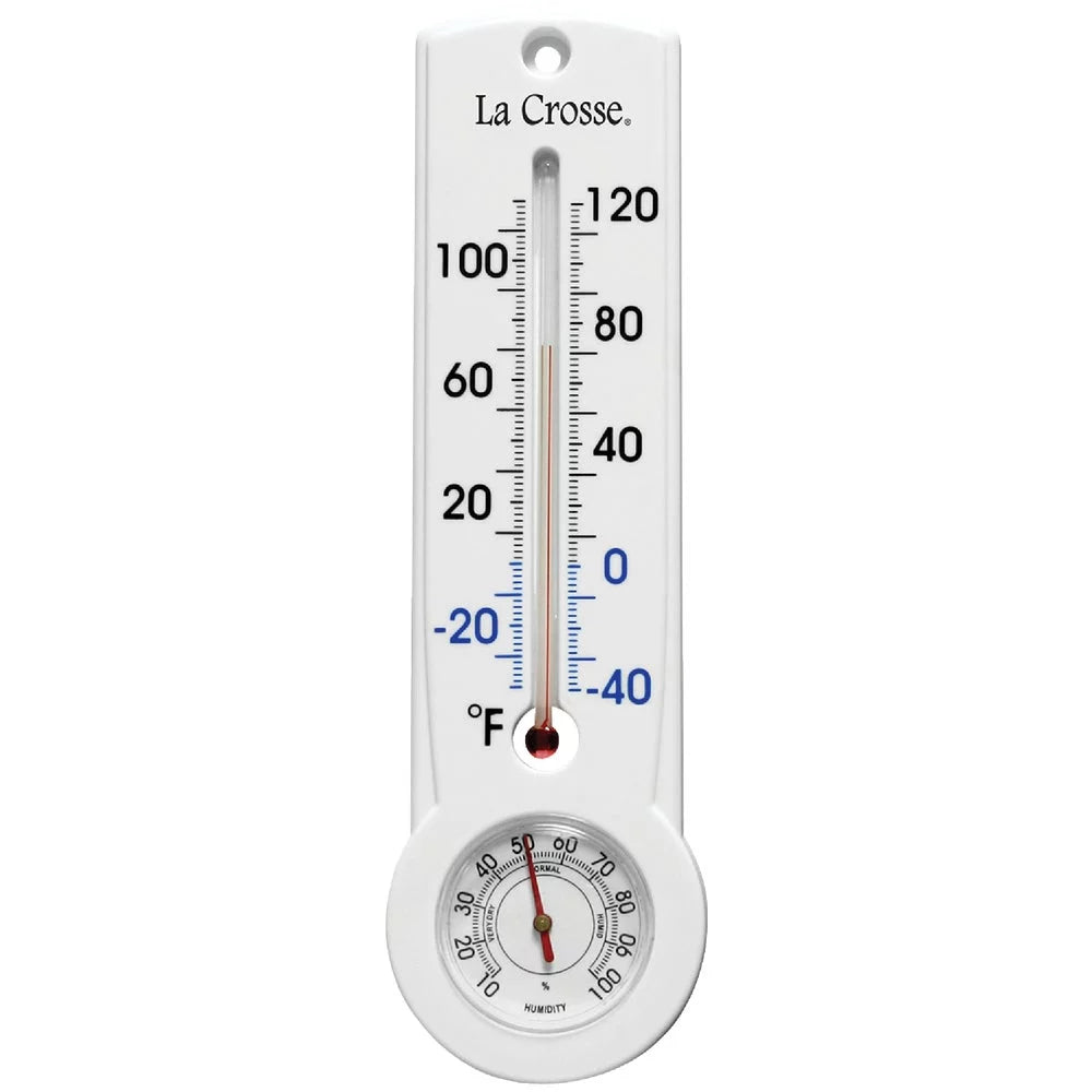 1PACK La Crosse Technology Fahrenheit & Celsius Analog -40 to 120 F; -40 to 50 C Hygrometer & Thermometer