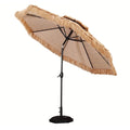 Zenova 10ft Thatched Outdoor Patio Tiki Umbrella with Lights Without-Light