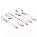 Knork Original Silverware Stainless Steel Metal Utensils Flatware Cutlery Place Setting, 5 Piece, Matte Silver
