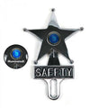 Vintage Parts USA 701967 Hot Rod Jewel Safety Star Chromed License Plate Topper - Blue LED Illumination