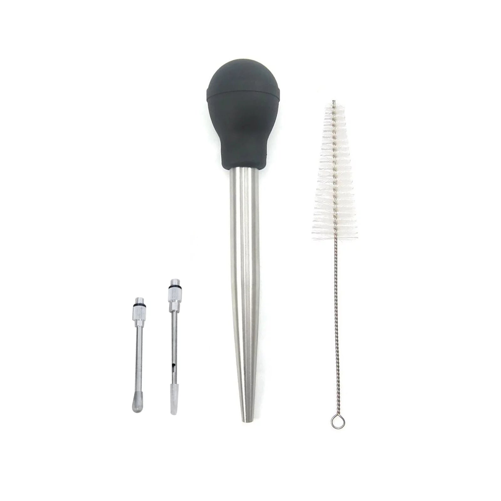 Jsaert Stainless Steel Silicone Seasoning Barbecue Tool Pump Head With Cleaning Brush