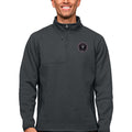 Men's Antigua Heather Charcoal Inter Miami CF Primary Team Logo Course Quarter-Zip Pullover Top