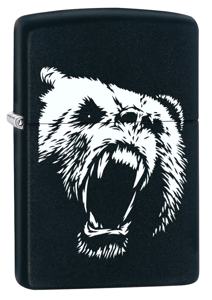 Zippo Lighter: Grizzly Bear - Black Matte