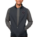 Men's Antigua Heather Charcoal Inter Miami CF Primary Team Logo Course Full-Zip Vest