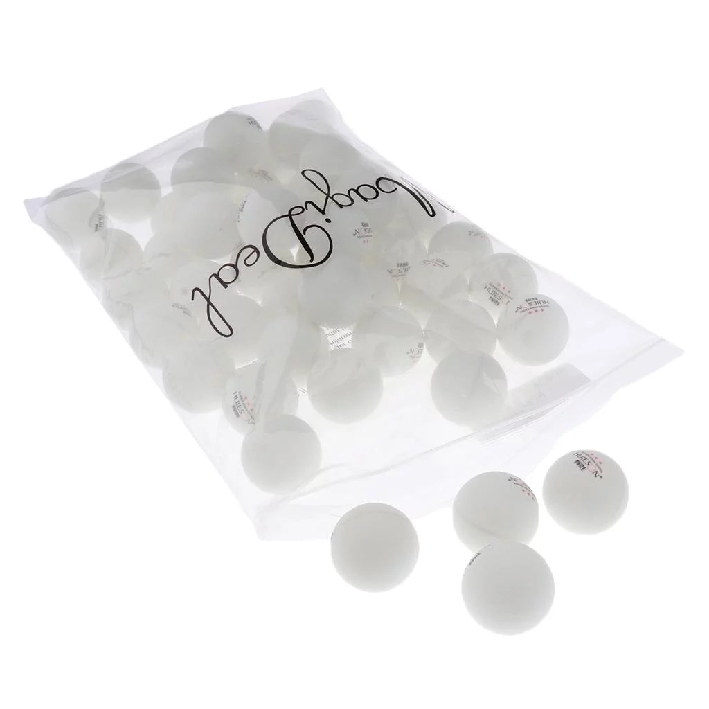 Balls -50Pack Tennis Balls Levels, Indoor and Outdoor Tables & Games - 40mm - Adults, Kids White