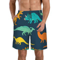 Kll Hand Drawn Seamless Men'S Casual Summer Beach Shorts Hawaiian Shorts With Pockets-Small