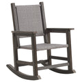 Efurden Outdoor Wicker Rocking Chair, All Weather HDPE Patio Rocking Chairs Rattan Outdoor Rocker Chair for Porch Garden Lawn and Balcony (Dark Brown)