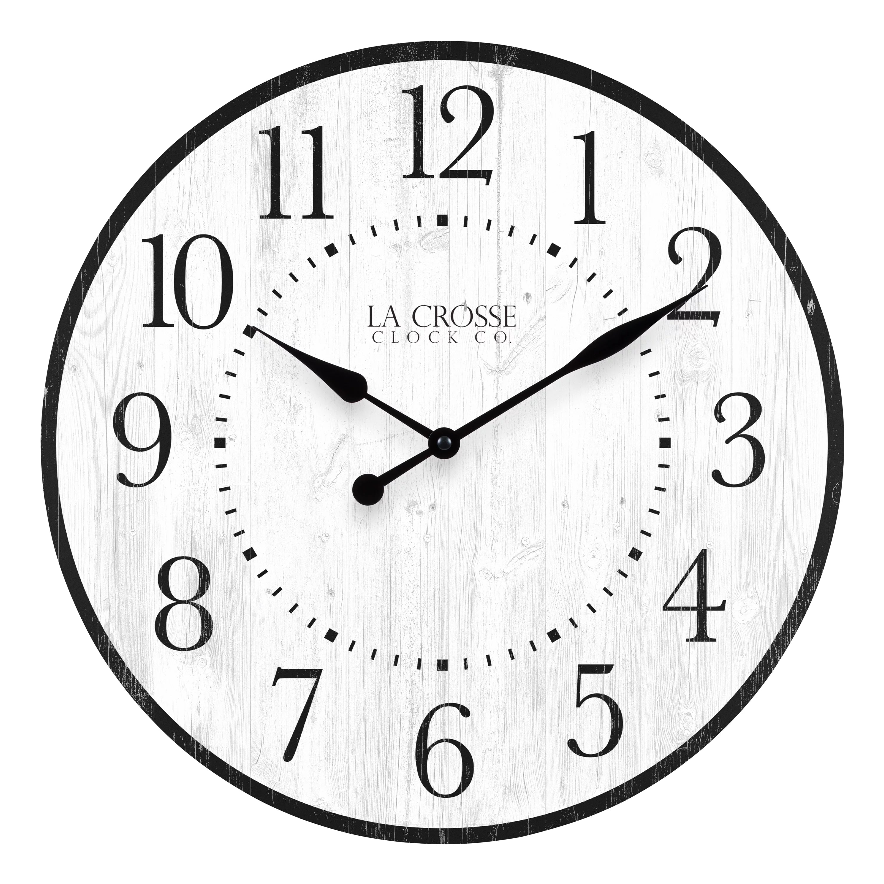 La Crosse Clock 15.75-inch Layton Black Quartz Analog Wall Clock, 404-3041B