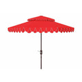 Safavieh  Outdoor Living Elegant Valance 9Ft Double Top Umbrella. Red