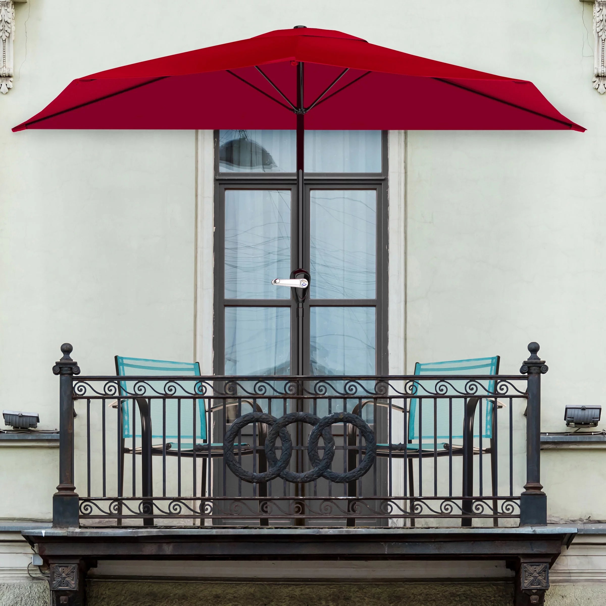 Pure Garden 9-ft. Half Round Patio Umbrella