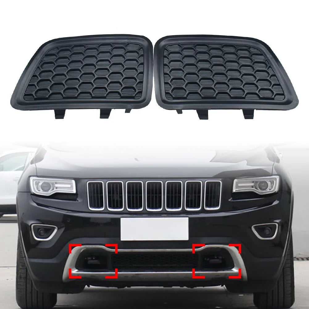 ZS ?1Pair Car Side Lower Grille Tow Hook Insert For Jeep Grand Cherokee 2014 2015 2016 68143099AC 68143098AC ABS Plastic
