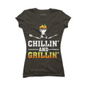 Chillin Grillin Fathers Day BBQ Barbeque Smoker Juniors Charcoal Gray Graphic Tee - Design By Humans  2XL