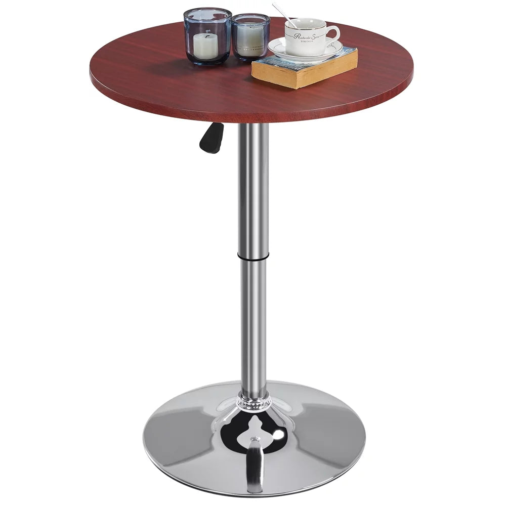 Renwick 36''H Adjustable Round Bistro Pub Table with 360¡ã Swivel, Mahogany
