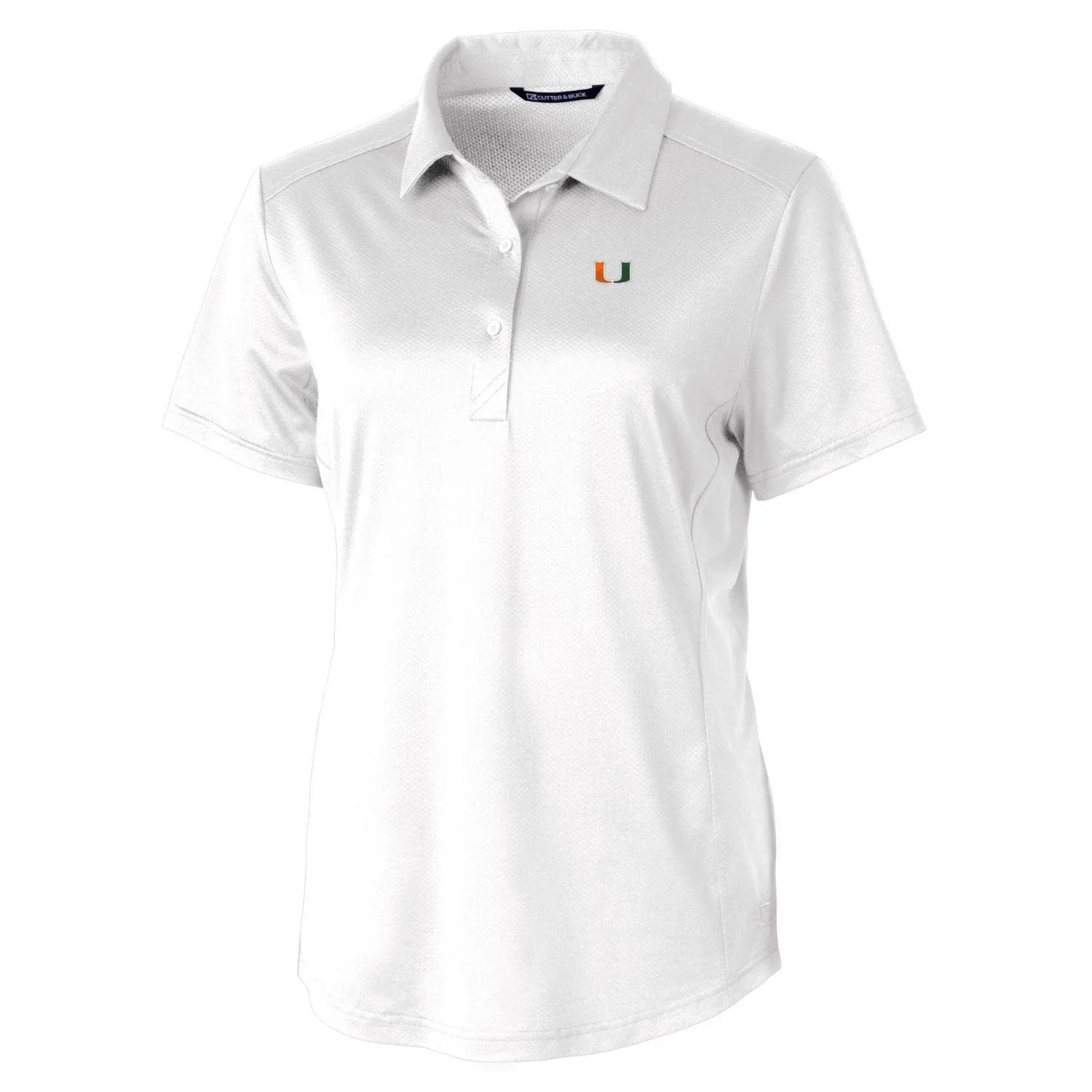 Women's Cutter & Buck White Miami Hurricanes Prospect Polo