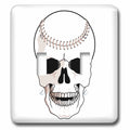 3dRose Baseball Skull Head Extreme Sports Design - Double Toggle Switch (lsp_116285_2)
