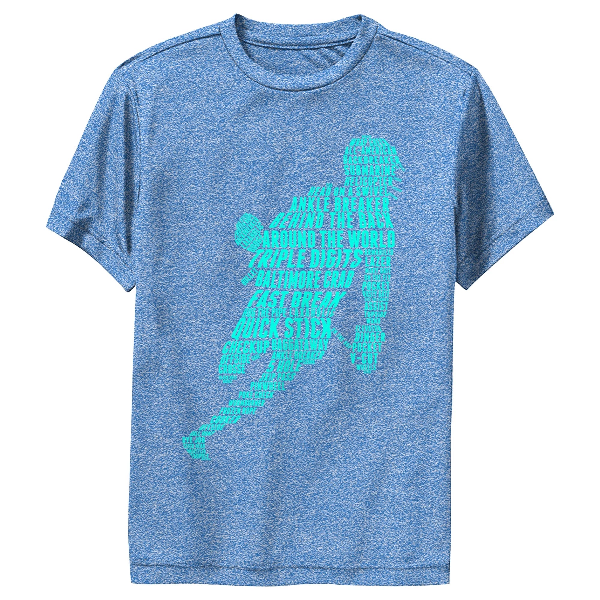 Boy's Lost Gods Lacrosse Slang Terms Silhouette  Performance Graphic Tee Royal Blue Heather Small