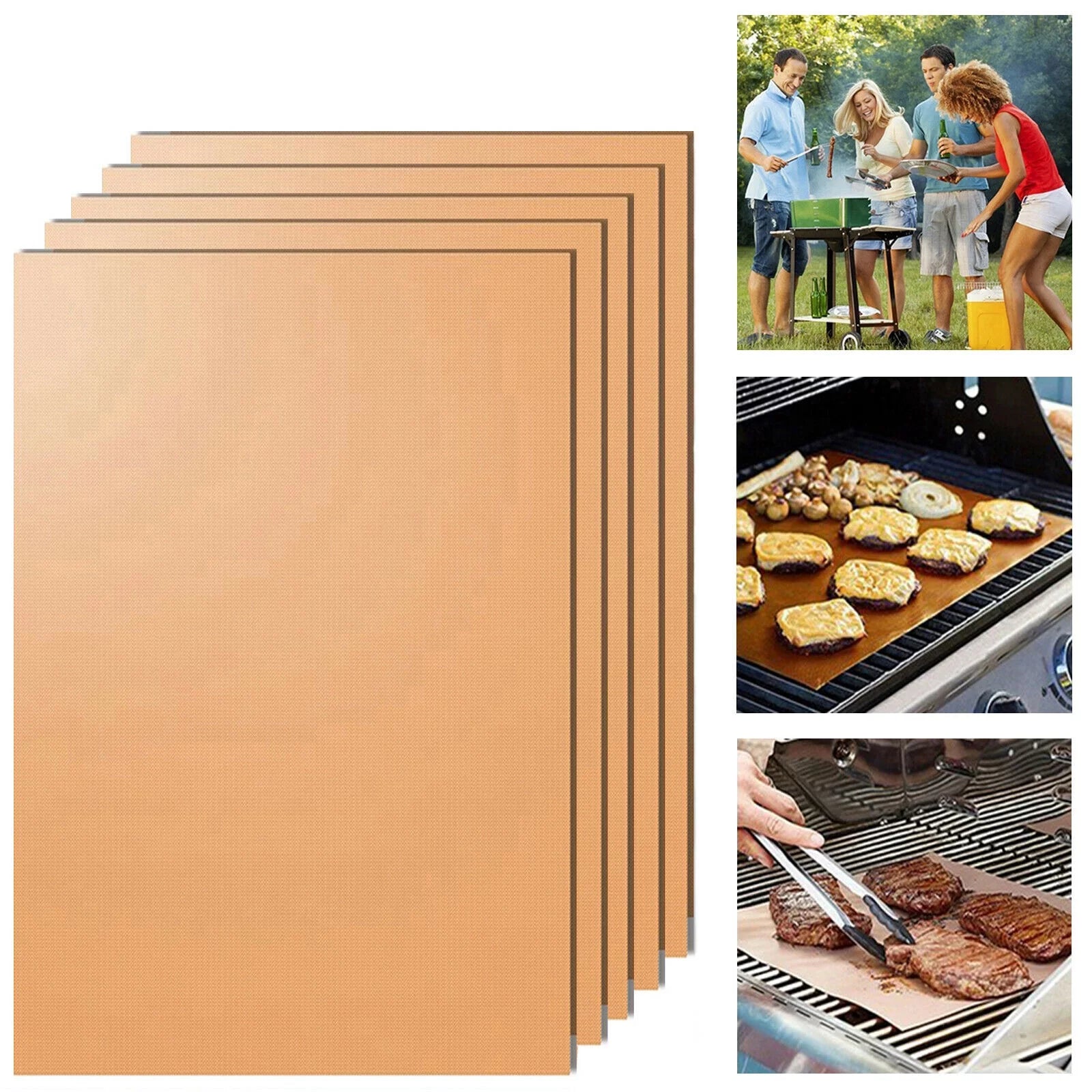 2020 New Non-stick BBQ Grill Mat Baking Pad Teflon Cooking Plate Barbecue Party Tool(3PCS)