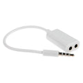 3.5mm Headset Headphone Splitter Earphone Speaker Audio Y Adapter 2-Port White RZZ for Samsung Galaxy S5 Active, Mini Sport (SM-G860P) S6 Active S906L, S7 Active, Sol Tab 2 10.1 7 3 10.1 GT-P5210 7.0