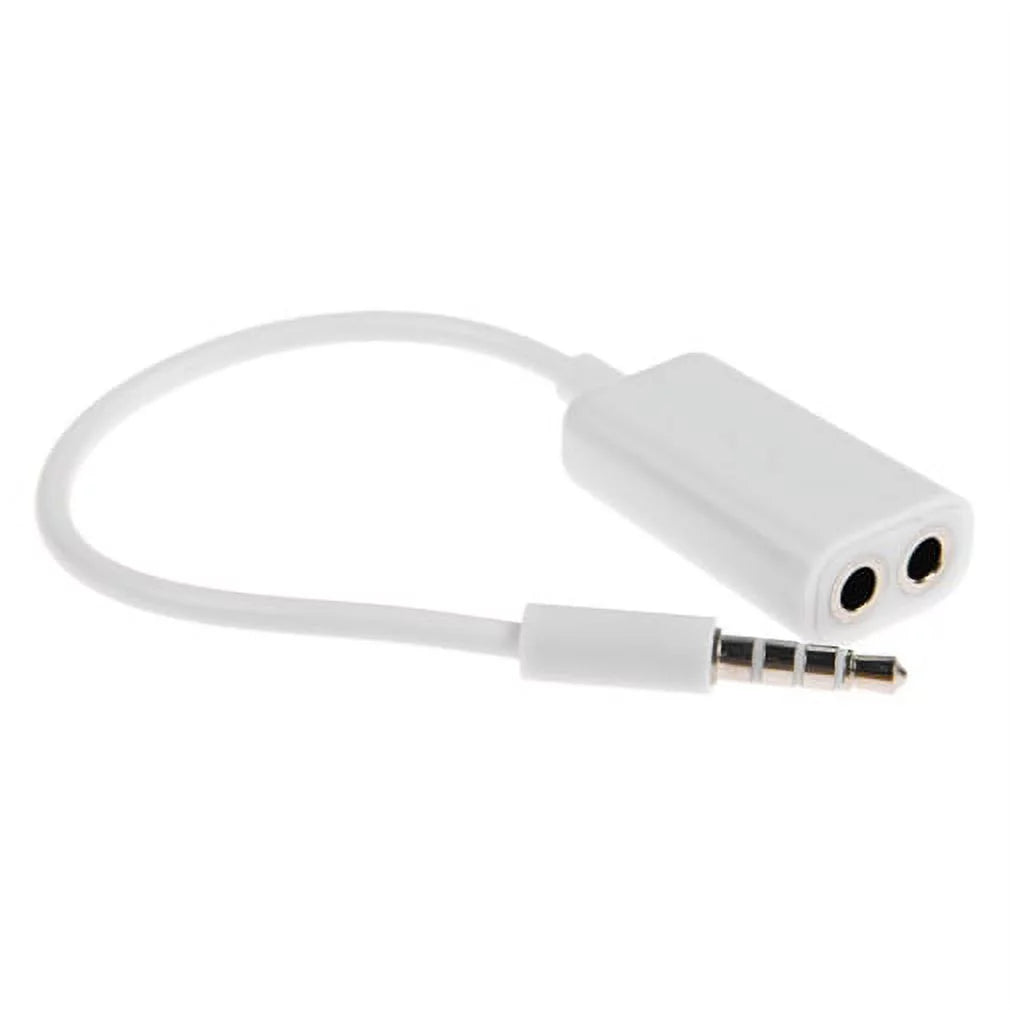 3.5mm Headset Headphone Splitter Earphone Speaker Audio Y Adapter 2-Port White RZZ for Samsung Galaxy S5 Active, Mini Sport (SM-G860P) S6 Active S906L, S7 Active, Sol Tab 2 10.1 7 3 10.1 GT-P5210 7.0