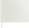 The Useful Co. Classic Guest Book, Guest Book Alternative for Party, Leather Cover - White