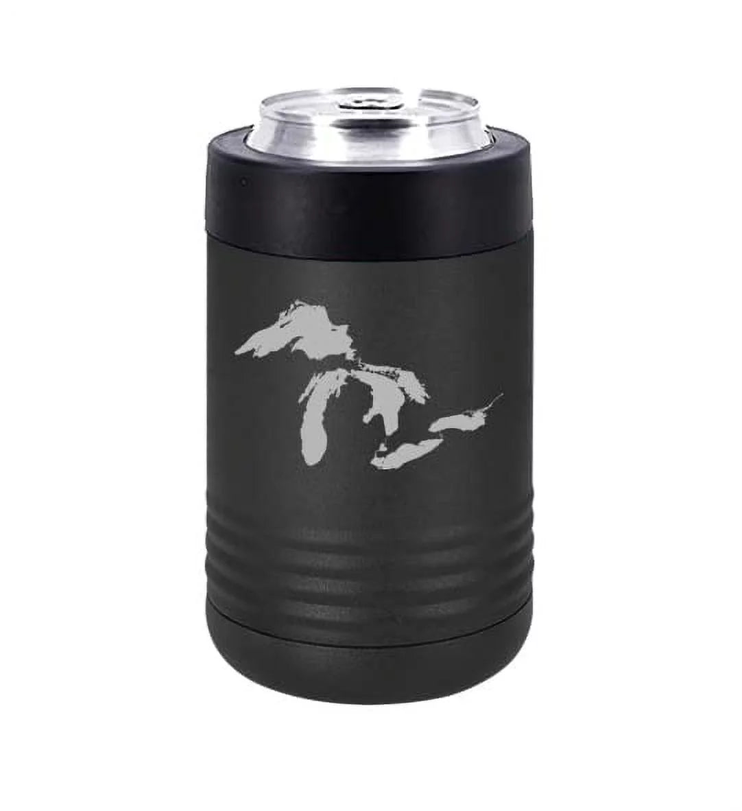 Can and Bottle Cooler Insulator Stainless Steel Double Wall Vacuum Insulated Beverage Drink Holder Great Lakes Michigan