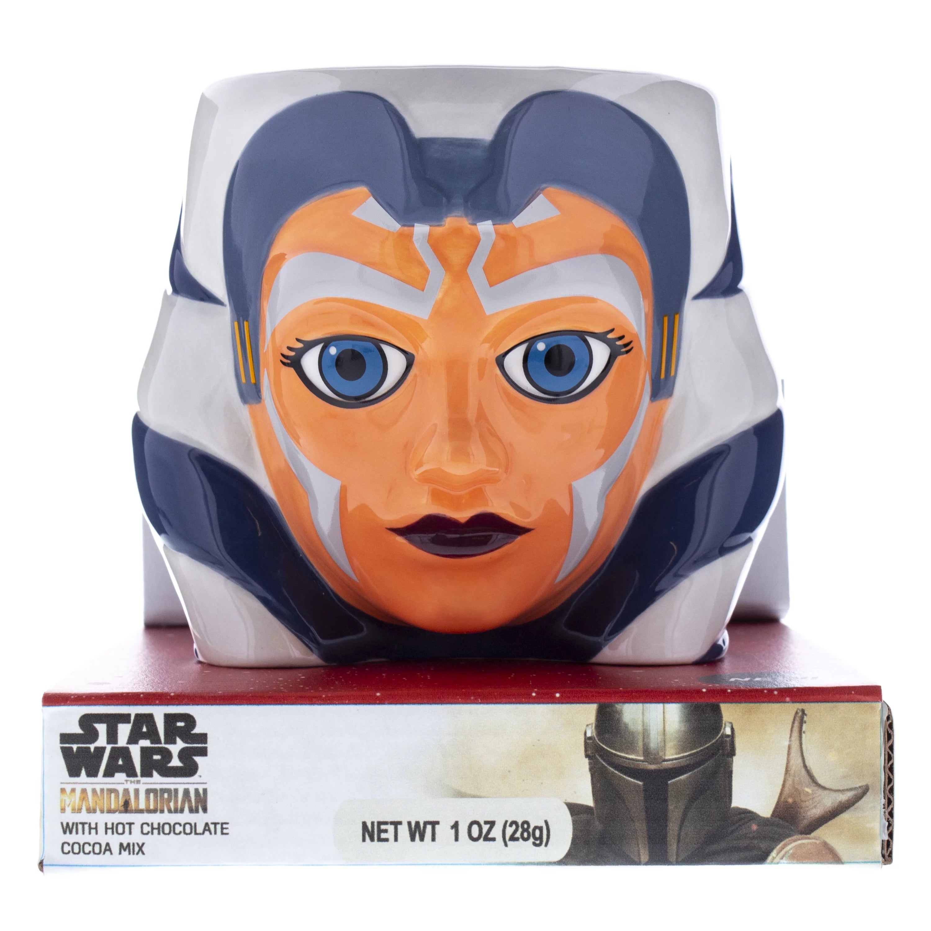 Star Wars Ashoka Tano Character Mug with 1 OZ Hot Chocolate Cocoa Mix