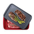 Con-Tact Kitchen Set of 2 Serving Tray with Handles,Grilling Prep Trays and Melamine Serving Platters for Parties,Eating,Outdoors and BBQ,Dishwasher Safe Food Tray,Meat Preparation Trays 17 x 10.5