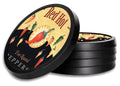 Silicone Non-Slip Drink Coasters with Removable Printed Absorbent Felt Pad - Set of 4 - Red Hot Peppers