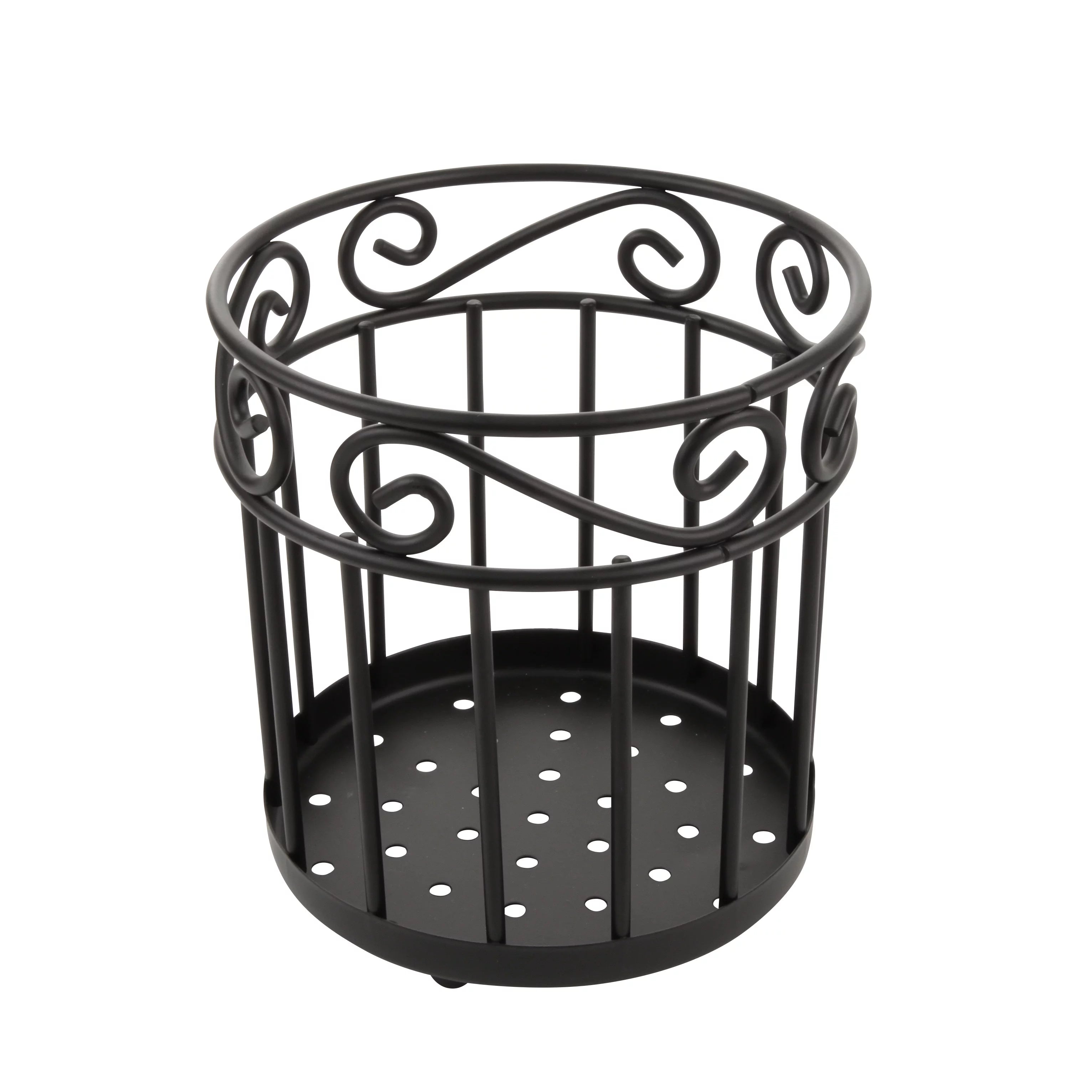 Spectrum Diversified Scroll Grande Utensil Holder & Kitchen Countertop Organizer, Cooking Utensil Crock for Kitchen Organization & Storage, Cutlery & Flatware Caddy