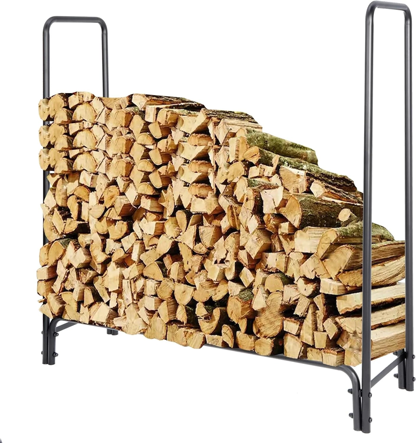 Firewood Rack Outdoor 4ft Heavy Duty Log Holder for Fireplace Indoor Fire Wood Storage Stacker Stand