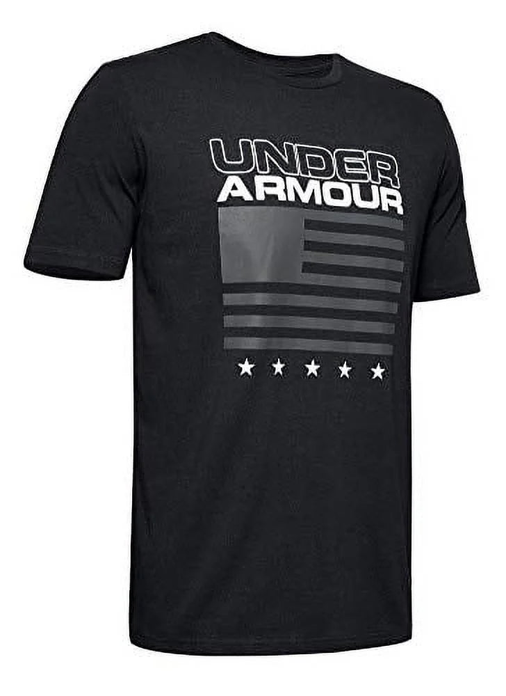 Under Armour Men's UA Flag Wordmark Short Sleeve Tee Shirt Small Black 1317528-001