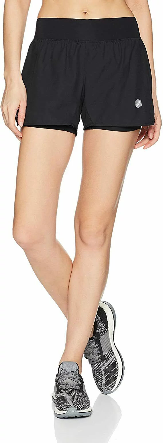 ASICS Women's Cool 2-n-1 3.5 inch Short, Black, Size XS