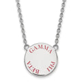 Sterling S. Rh-plated LogoArt Gamma Phi Beta Large Enl Pend With Necklace; 18 inch; for Adults and Teens; for Women and Men