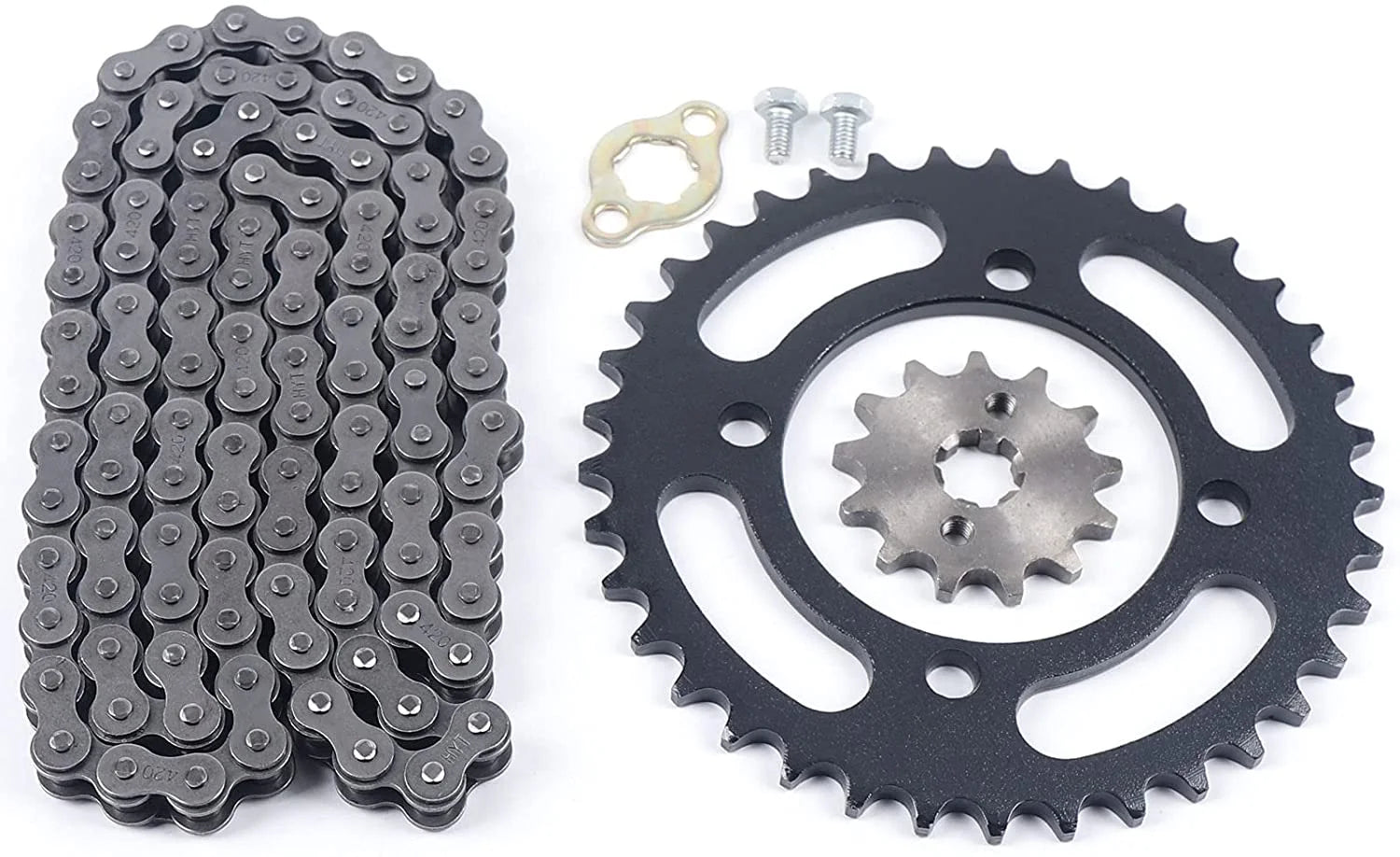 Fichiouy Drive 420 Chain&Sprocket Kit 13/37 Teeth Front and Rear Sprocket for 110cc 125cc Dirt Pit Bike ATV