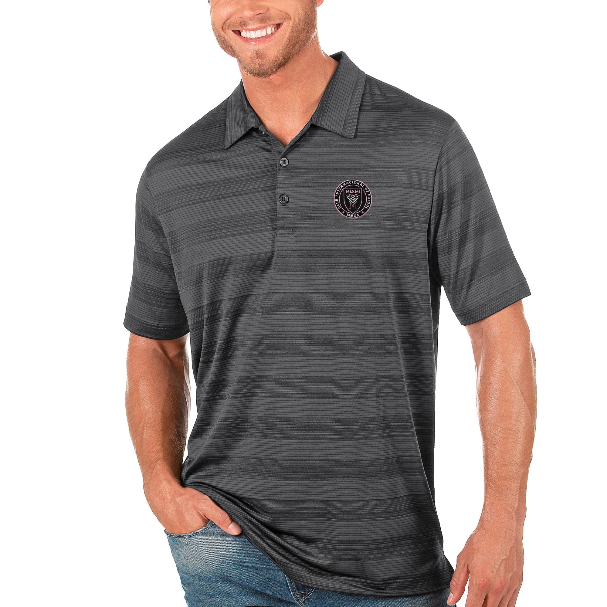 Men's Antigua Silver Inter Miami CF Compass Polo